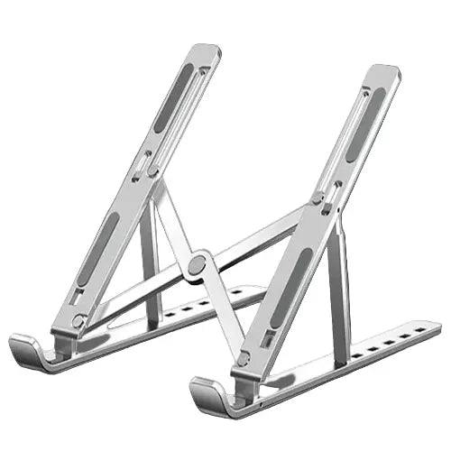 Foldable Laptop Stand – Adjustable aluminum holder with anti-slip grips for ergonomic use. GetSet