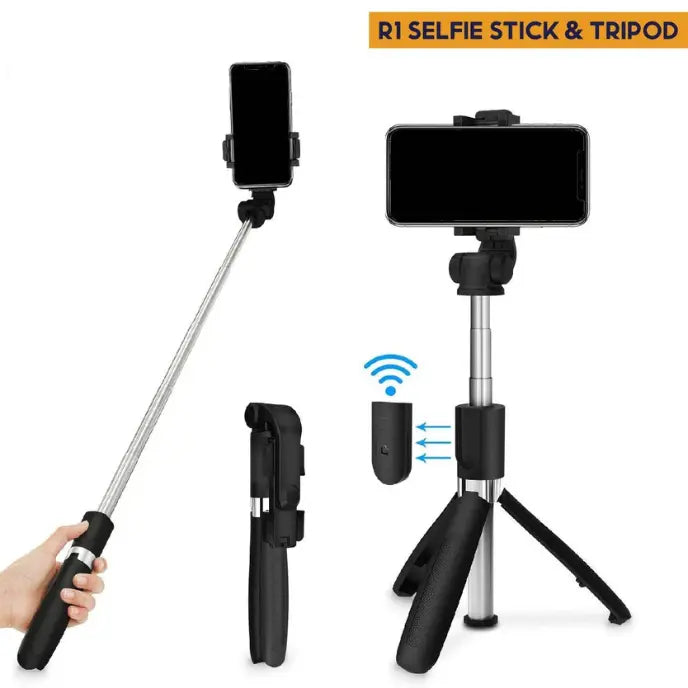 R1S Selfie Stick Tripod – Bluetooth remote tripod compatible with all smartphones. GetSet