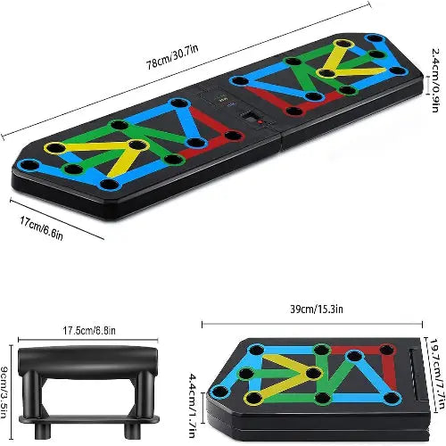 9-in-1 Foldable Push-Up Board – Color-coded workout board for home chest, arms & shoulders. GetSet