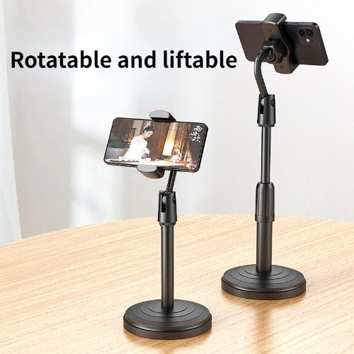 Mobile Phone Stand – Retractable desk holder for phones, ideal for live broadcasts and use.