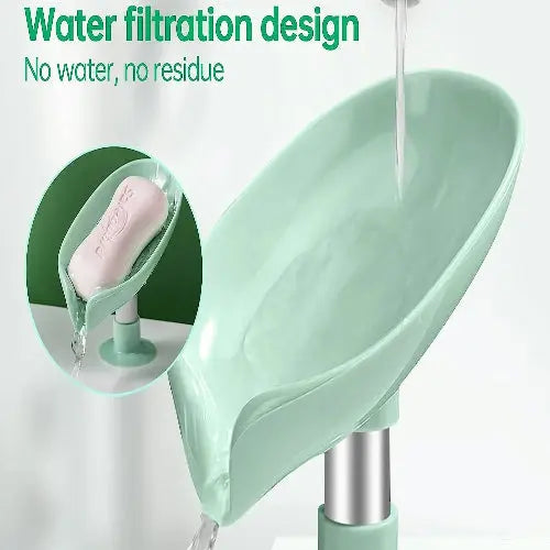 Leaf-Shaped Soap Holder – Drainable bathroom tray for soap storage and easy cleaning. GetSet