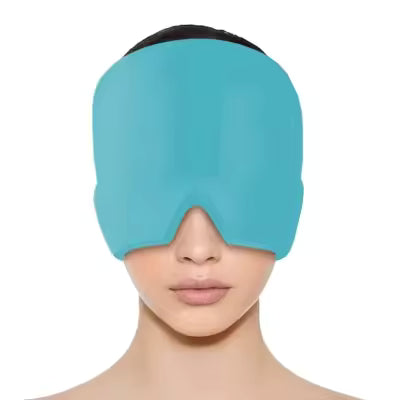 Migraine relief cap with reusable ice gel pack for headaches, tension, stress, and puffy eyes.(random color) GetSet