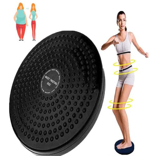 Twisting waist fitness disk for shaping belly and improving core balance.
