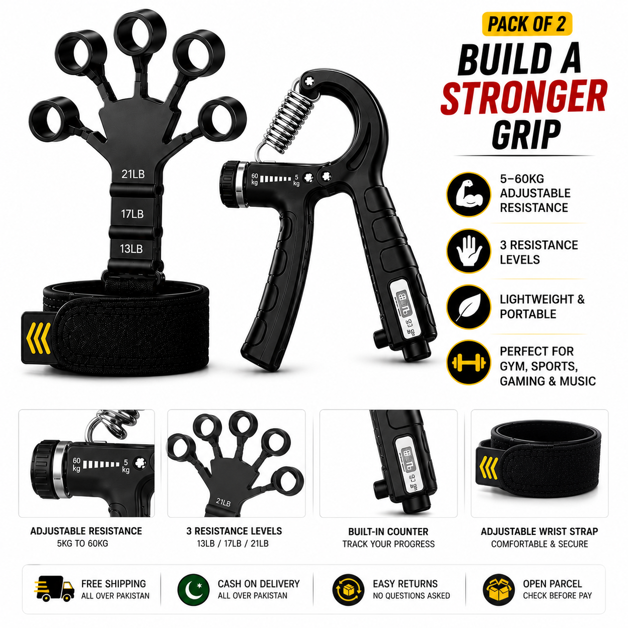 Adjustable Hand Gripper – Buy 1 Get 1 FREE GetSet