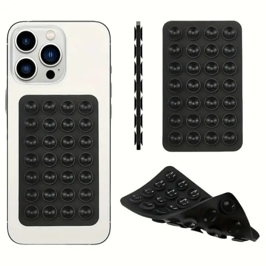 Double-sided silicone phone holder with suction cups for selfies and video;(Octobuddy)(random color).